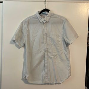 Mens large baby blue button up shirt